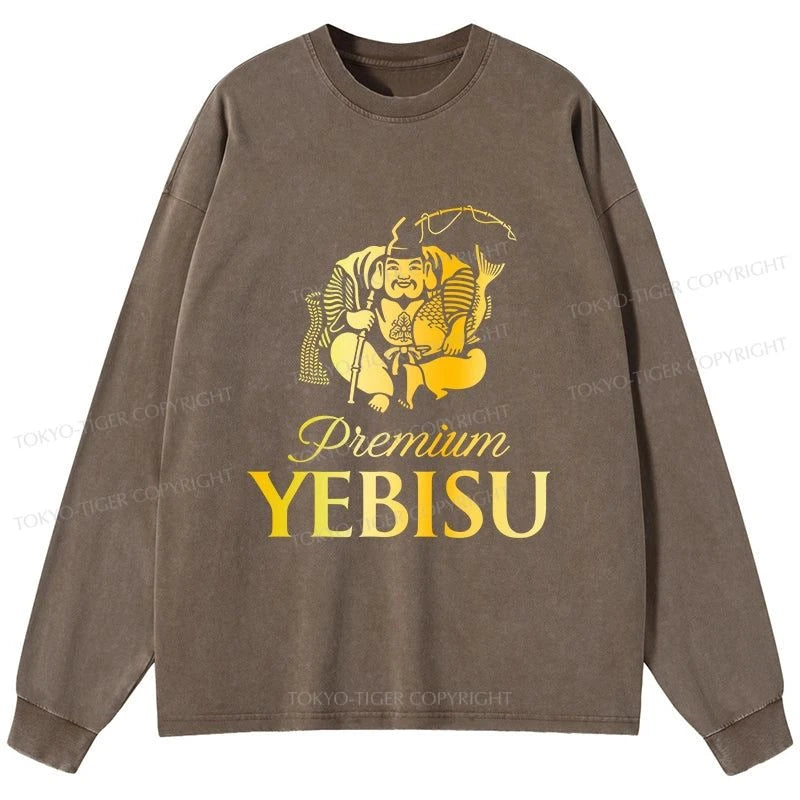 Tokyo-Tiger Yebisu Beer Golden Washed Long Sleeve T-Shirt