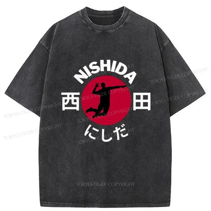 Tokyo-Tiger Volleyball Player Nishida Washed T-Shirt