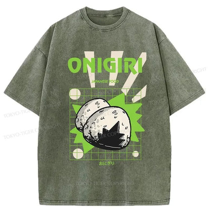 Tokyo-Tiger Delicious Rice Balls Washed T-Shirt