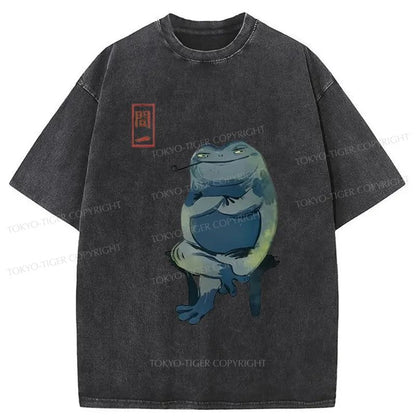 Tokyo-Tiger Proud Frog Japanese Washed T-Shirt