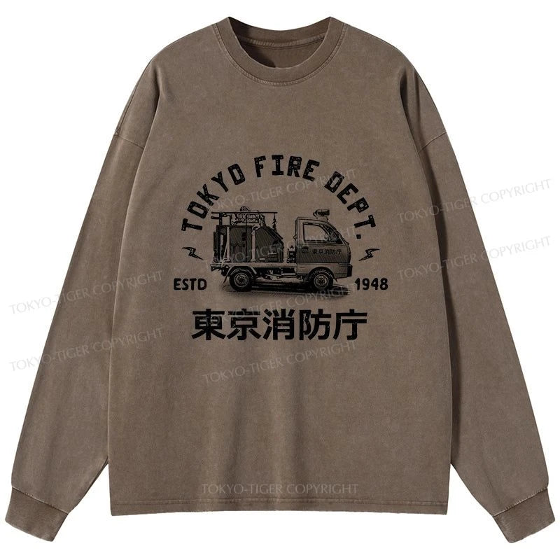 Tokyo-Tiger Tokyo Fire Dept Washed Long Sleeve T-Shirt