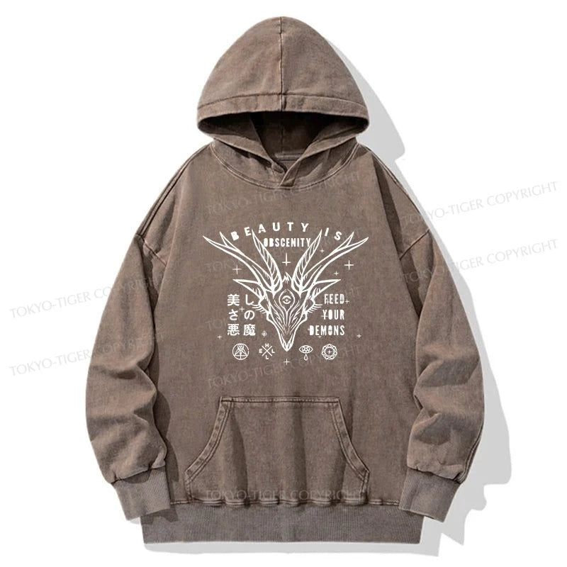 Tokyo-Tiger Beautiful Devil Japanese Washed Hoodie