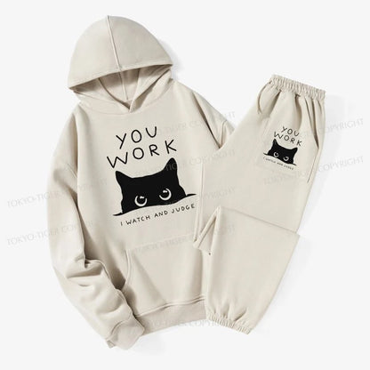 Tokyo-Tiger A Cat That Spies Fleece Lined Hoodie Set