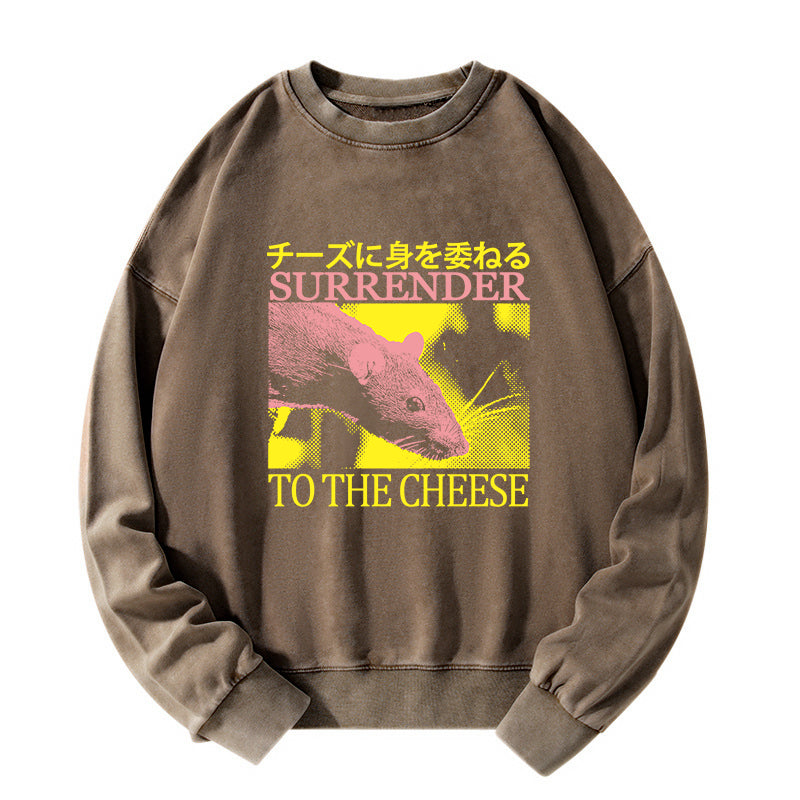 Tokyo-Tiger Surrender To The Cheese Washed Sweatshirt