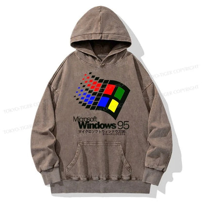 Tokyo-Tiger Windows 95 Logo Washed Hoodie