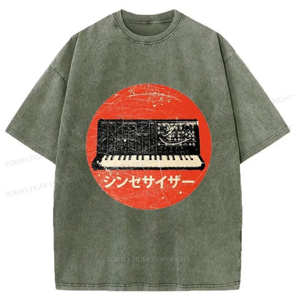 Tokyo-Tiger Vintage Synthesizer Japanese Washed T-Shirt