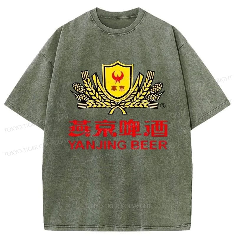 Tokyo-Tiger Yanjing Beer Logo Washed T-Shirt