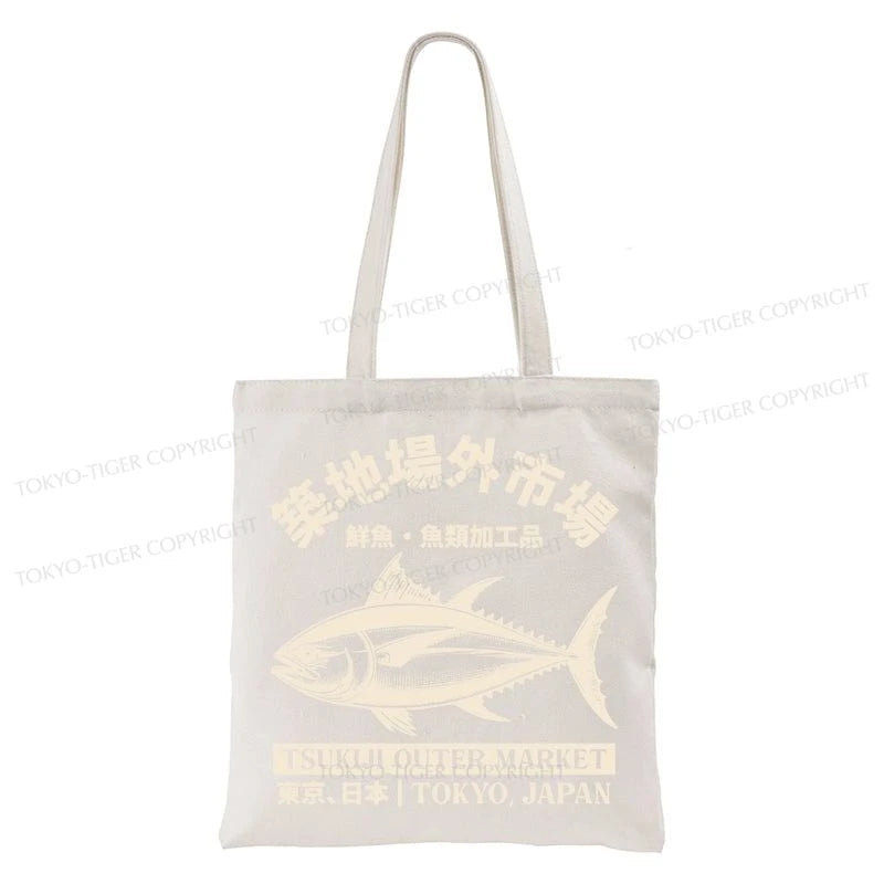 Tokyo-Tiger Japan Tsukiji Fish Market Tote Bag