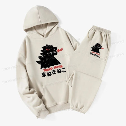 Tokyo-Tiger Japanese Fortune Cat Fleece Lined Hoodie Set