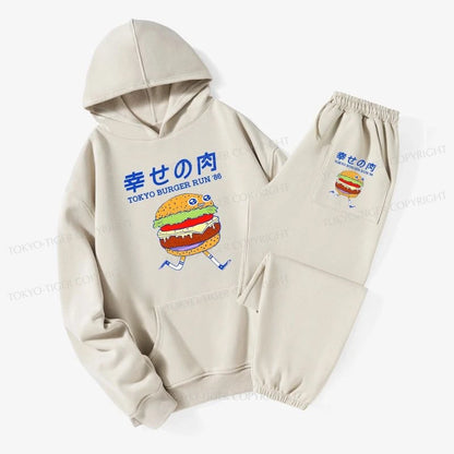 Tokyo-Tiger Tokyo Burger Run Japanese Fleece Lined Hoodie Set