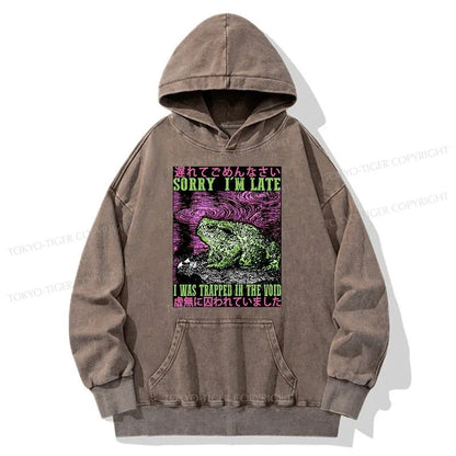 Tokyo-Tiger Frogs Trapped In The Void Washed Hoodie