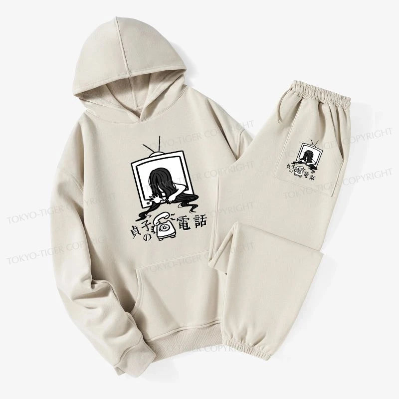 Tokyo-Tiger The Ring Sadako Fleece Lined Hoodie Set