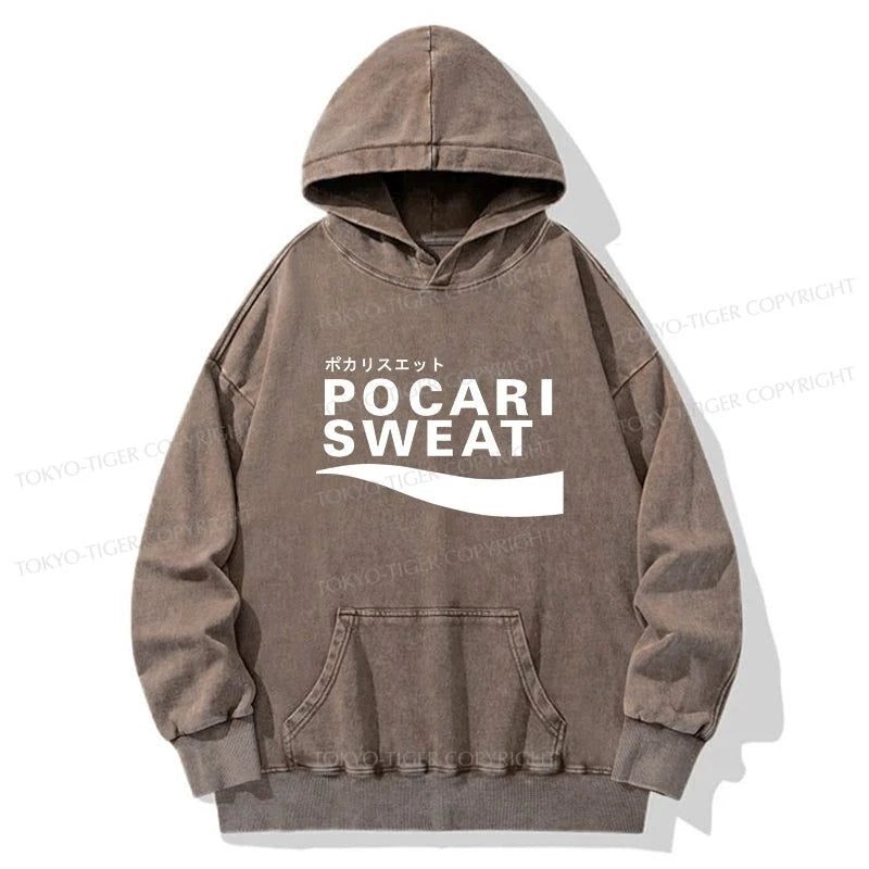 Tokyo-Tiger Japanese Pocari Sweat Logo Washed Hoodie