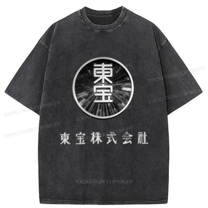 Tokyo-Tiger Toho Corporation Logo Washed T-Shirt