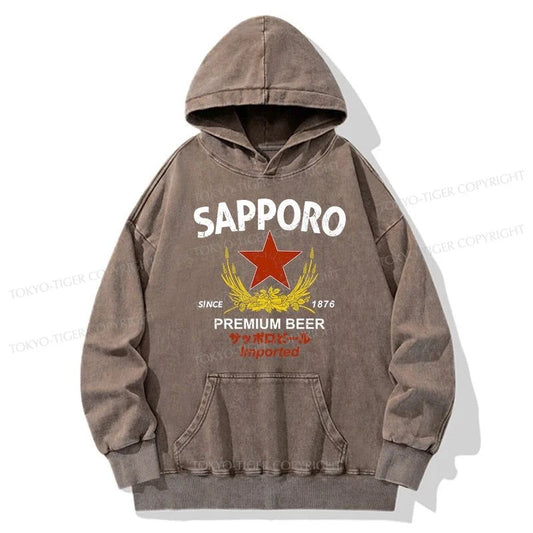 Tokyo-Tiger Sapporo Beer Essential Washed Hoodie