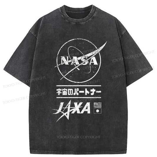 Tokyo-Tiger NASA JAXA Space Partners Washed T-Shirt