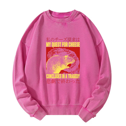 Tokyo-Tiger My Quest For Cheese Rat Japanese Washed Sweatshirt