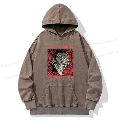 Tokyo-Tiger I Have Stability Owl Washed Hoodie