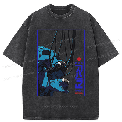 Tokyo-Tiger Skeleton Robot Japanese Washed T-Shirt