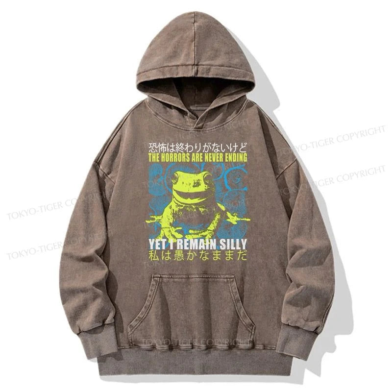 Tokyo-Tiger A Self-Aware Frog Washed Hoodie