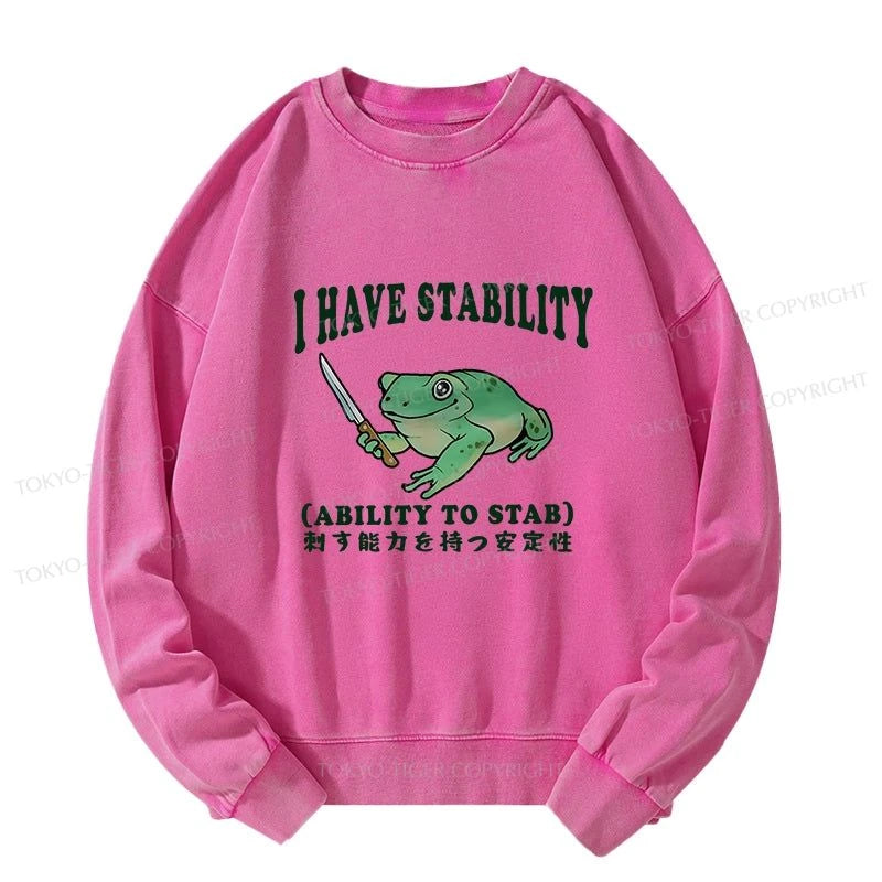 Tokyo-Tiger Mentally Stable Assassin Frog Washed Sweatshirt