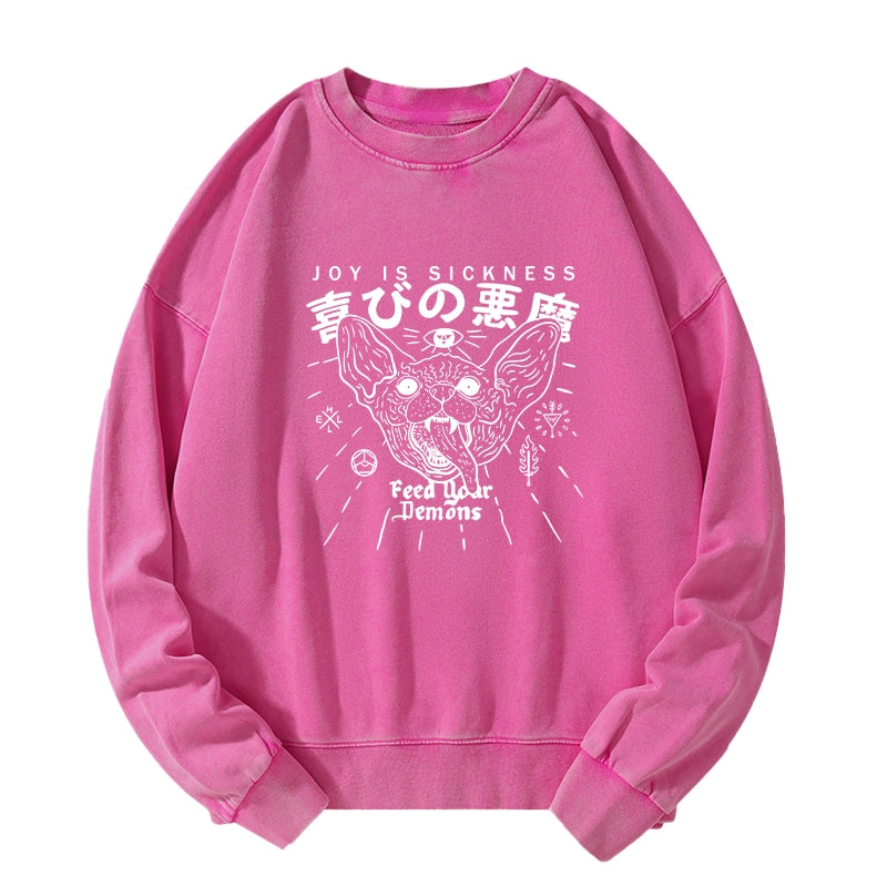 Tokyo-Tiger Joy Is Sickness Washed Sweatshirt