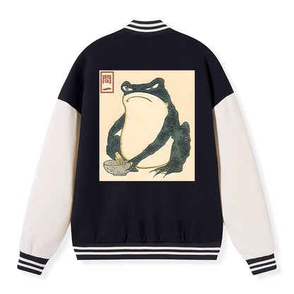 Tokyo-Tiger Matsumoto Hoji Japanese Frog Embroidery Varsity Jacket