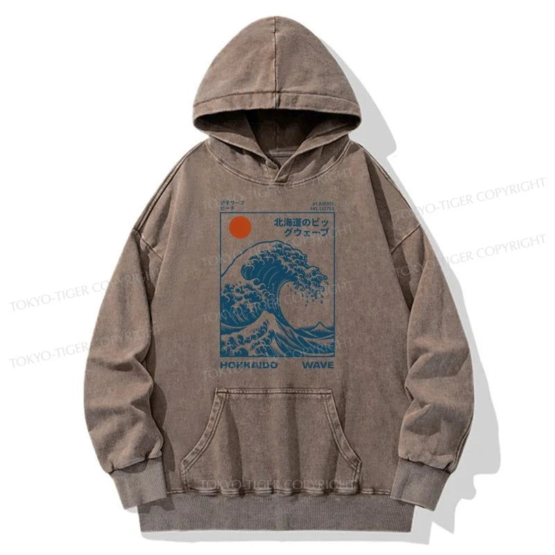 Tokyo-Tiger Hokkaido Wave Japan Washed Hoodie