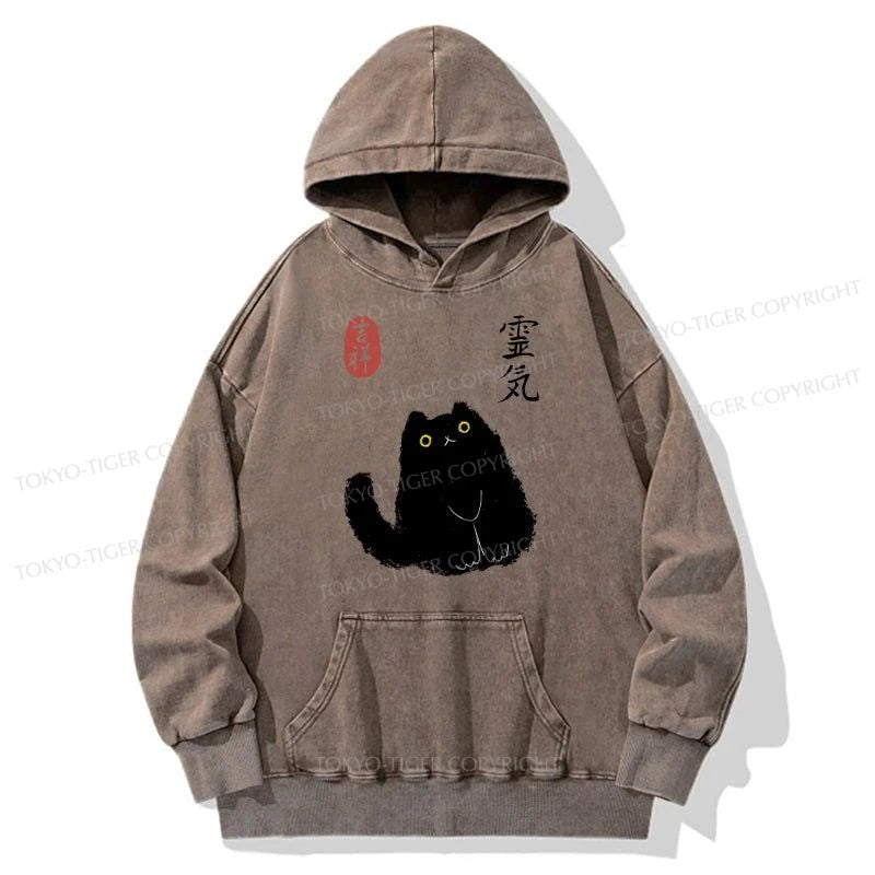 Tokyo-Tiger Black Civet Cat Washed Hoodie