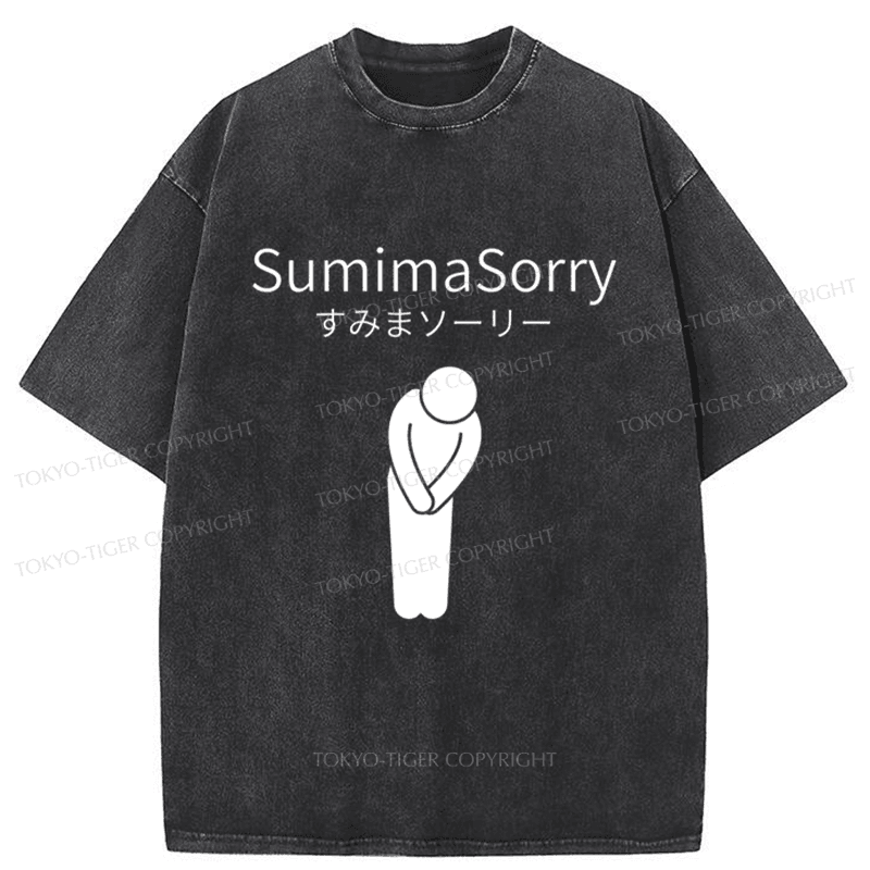 Tokyo-Tiger SumimaSorry Japanese Washed T-Shirt