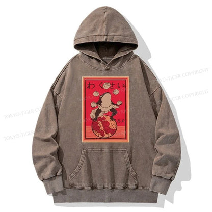 Tokyo-Tiger Wakusei Frog Funny Washed Hoodie