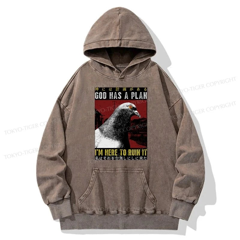 Tokyo-Tiger Pigeons That Want To Break The Plan Washed Hoodie