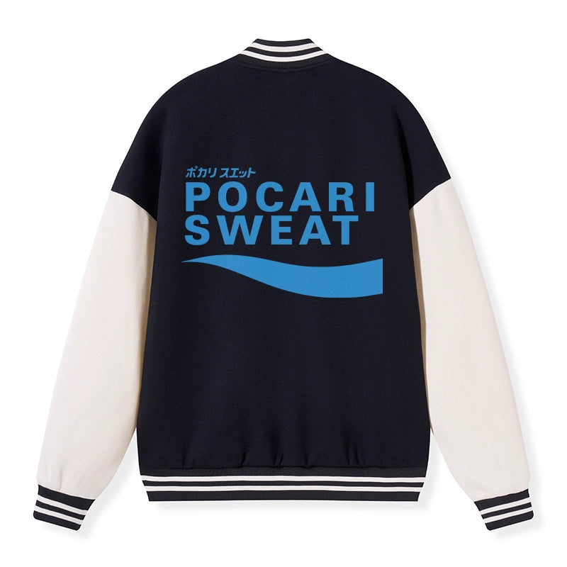 Tokyo-Tiger POCARI SWEAT Blue Embroidery Varsity Jacket