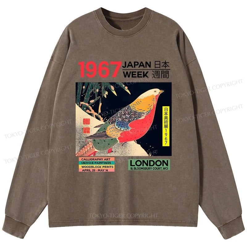 Tokyo-Tiger Art Studio Exhibition Japanese Washed Long Sleeve T-Shirt