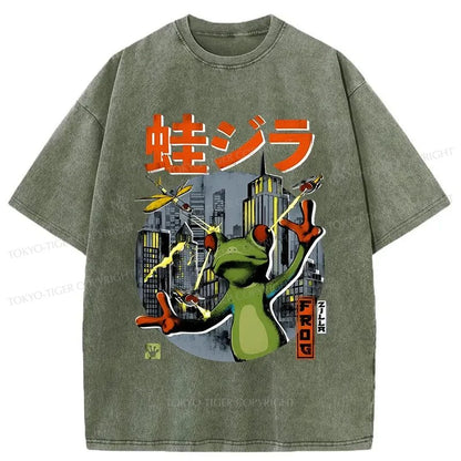 Tokyo-Tiger Frog Monster Japan Washed T-Shirt