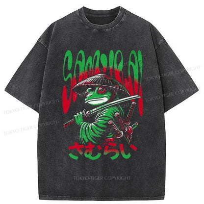 Tokyo-Tiger Frog Warrior Japanese Washed T-Shirt