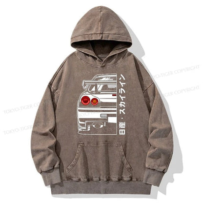 Tokyo-Tiger Nissan Skyline GTR R34 Washed Hoodie