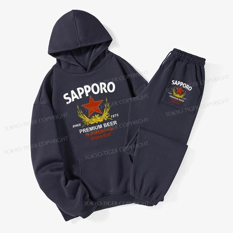 Tokyo-Tiger Sapporo Beer Essential Fleece Lined Hoodie Set