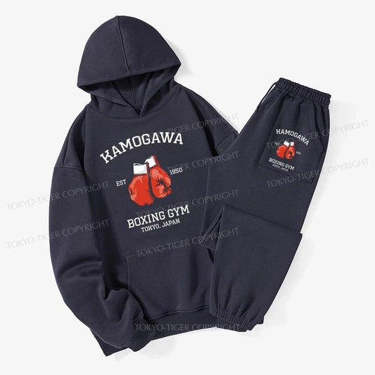 Tokyo-Tiger Retro Boxing Gloves Manga Anime Fleece Lined Hoodie Set