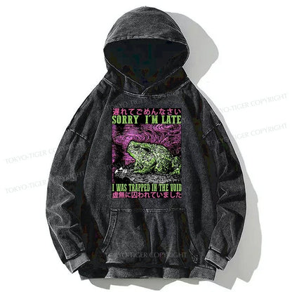 Tokyo-Tiger Frogs Trapped In The Void Washed Hoodie