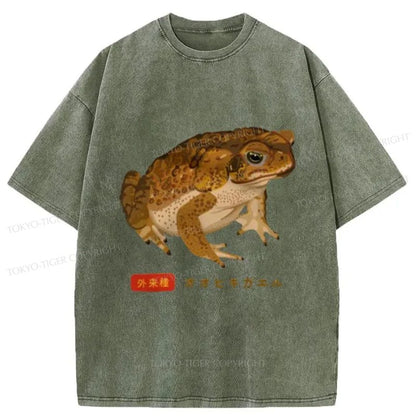 Tokyo-Tiger Brown Frog Japan Washed T-Shirt