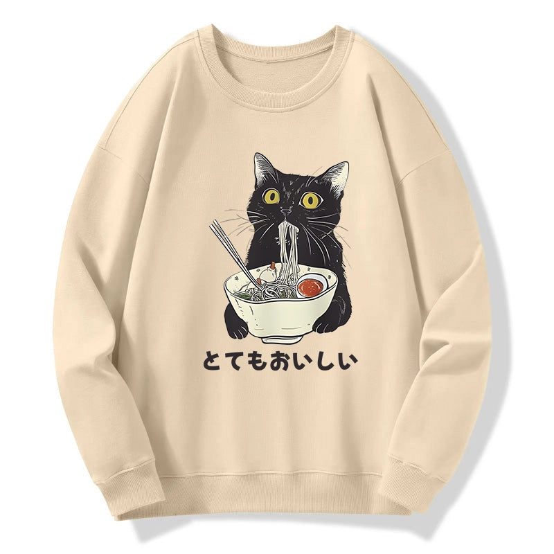 Tokyo-Tiger Cats Eat Ramen Noodles Sweatshirt