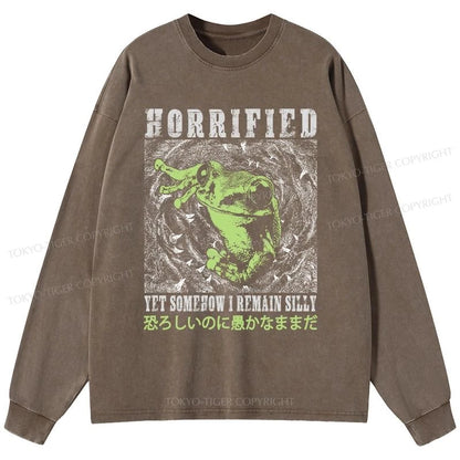 Tokyo-Tiger Silly Frog Japanese Washed Long Sleeve T-Shirt