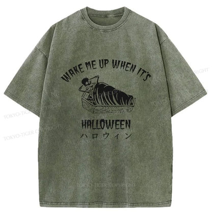 Tokyo-Tiger Wake Me Up When It's Halloween Washed T-Shirt