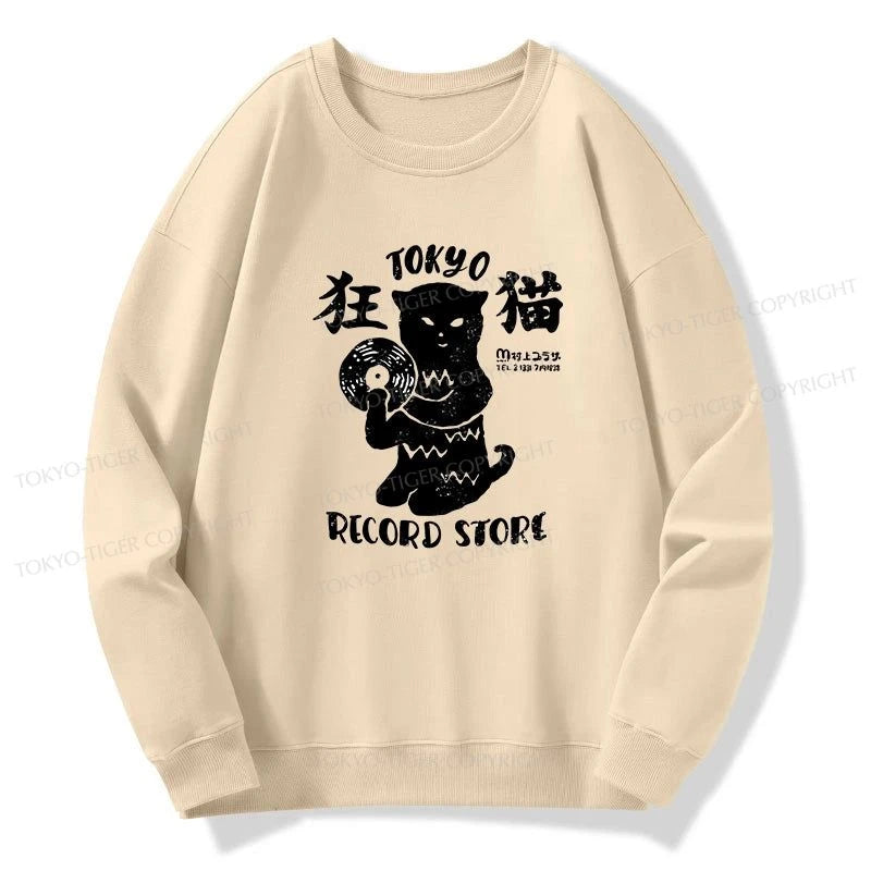 Tokyo-Tiger Tokyo Record Store Cat CD Sweatshirt