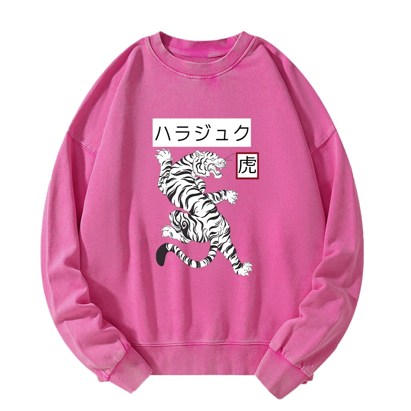 Tokyo-Tiger White Tiger Washed Sweatshirt