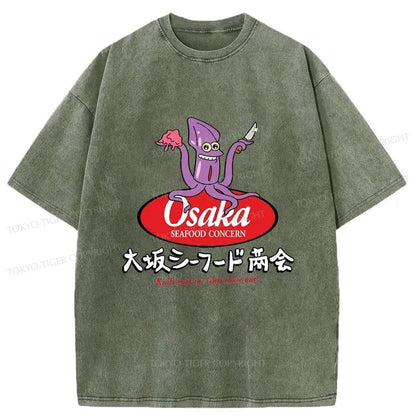 Tokyo-Tiger Osaka Seafood Japanese Washed T-Shirt