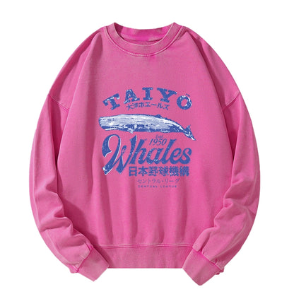 Tokyo-Tiger Japan Taiyo Whales Washed Sweatshirt