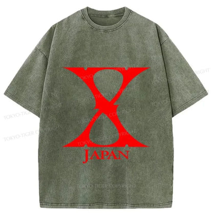 Tokyo-Tiger X-Japan Logo Washed T-Shirt