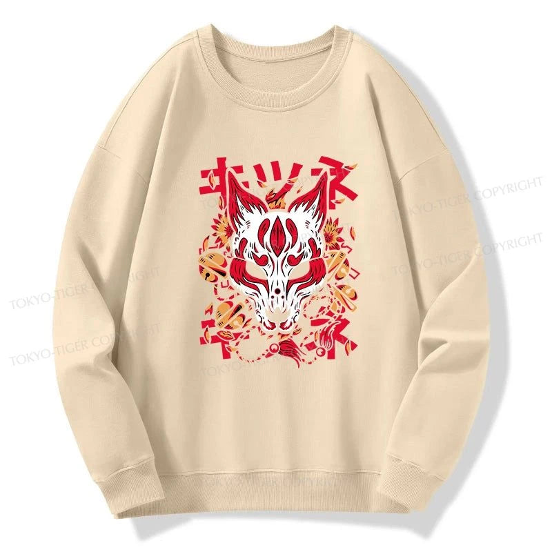 Tokyo-Tiger Japanese Kitsune Mask Sweatshirt